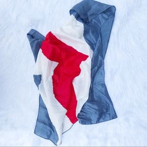 Vintage Satin Abstract Head Scarf Scarf